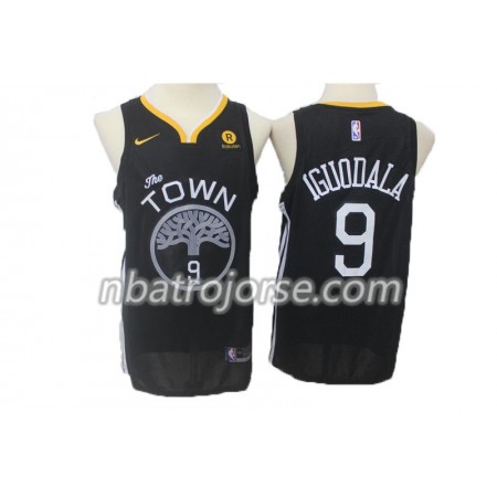 Män Golden State Warriors Tröja Andre Iguodala 9 Nike 2017-18 Svart Swingman